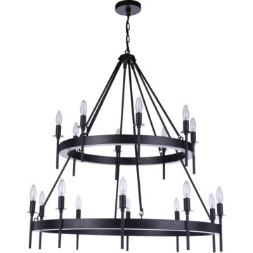 Larrson 18 Light Chandelier in Flat Black by Craftmade