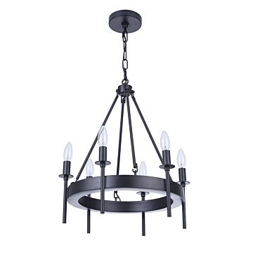 Larrson Six Light Chandelier in Flat Black by Craftmade