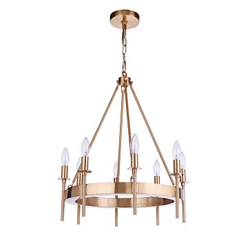 Larrson Eight Light Chandelier in Satin Brass by Craftmade