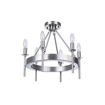 Larrson Six Light Semi Flush Mount in Brushed Polished Nickel by Craftmade