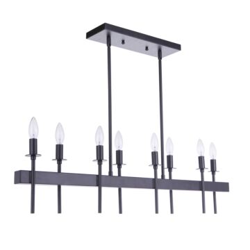 Larrson Eight Light Island Pendant in Flat Black by Craftmade