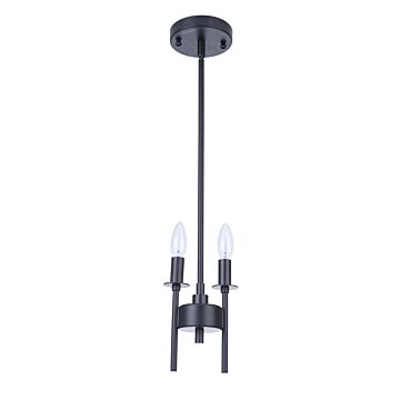 Craftmade Larrson 2-Light Mini Pendant in Flat Black