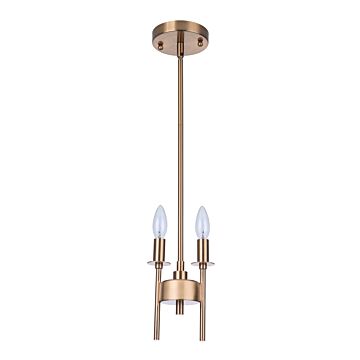 Larrson Two Light Mini Pendant in Satin Brass by Craftmade