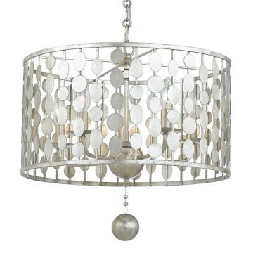 Layla Five Light Chandelier in Antique Silver by Crystorama