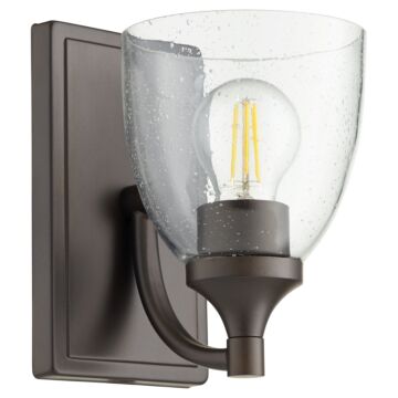 Enclave One Light Wall Mount in Oiled Bronze  Clear Seeded by Quorum International