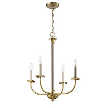 Stanza Four Light Chandelier in Brushed Polished Nickel Satin Brass by Craftmade