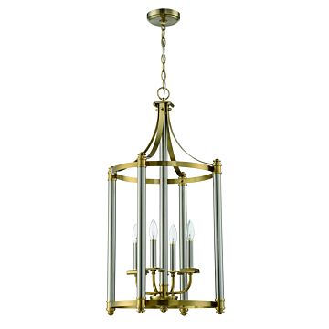 Stanza Four Light Foyer Pendant in Brushed Polished Nickel Satin Brass by Craftmade