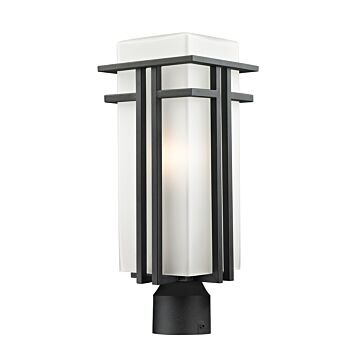 Z-Lite Abbey 1-Light Outdoor Post Mount Fixture Light In Black
