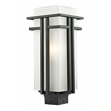 Z-Lite Abbey 1-Light Outdoor Post Mount Fixture Light In Black