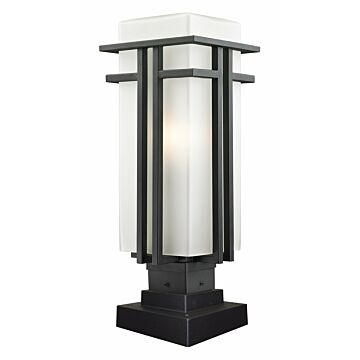 Z-Lite Abbey 1-Light Outdoor Pier Mounted Fixture Light In Black