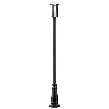 Z-Lite Abbey 1-Light Outdoor Post Mounted Fixture Light In Black