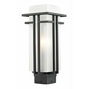 Z-Lite Abbey 1-Light Outdoor Post Mount Fixture Light In Black