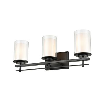Huderson Three Light Wall Sconce in Matte Black by Millennium