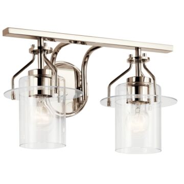 Everett Two Light Bath in Polished Nickel by Kichler