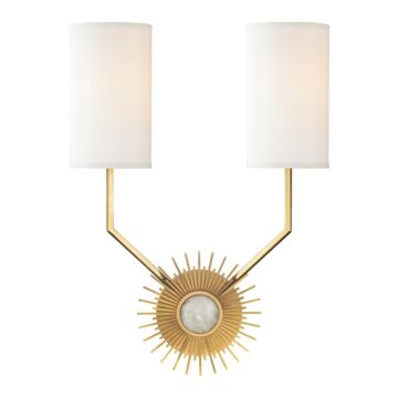 Borland Two Light Wall Sconce in Aged Brass by Hudson Valley