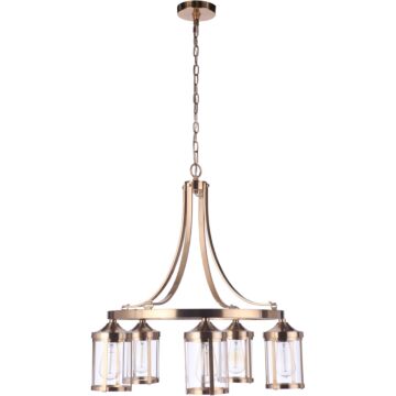 Elliot Five Light Chandelier in Satin Brass by Craftmade
