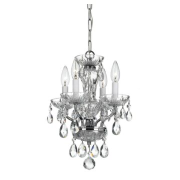 Traditional Crystal Four Light Mini Chandelier in Polished Chrome by Crystorama