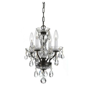 Traditional Crystal Four Light Chandelier in English Bronze by Crystorama