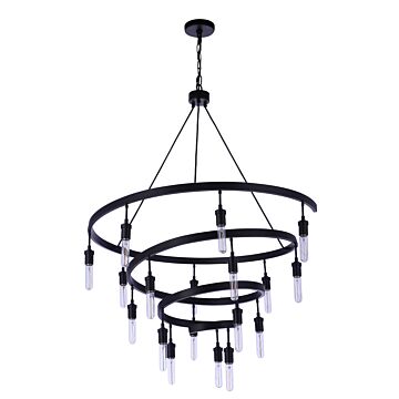 Tranquil 18 Light Chandelier in Flat Black by Craftmade