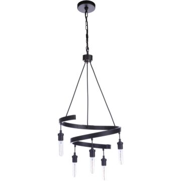 Tranquil Five Light Chandelier in Flat Black by Craftmade