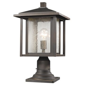 Z-Lite Aspen 1-Light Outdoor Pier Mounted Fixture Light In Oil Rubbed Bronze