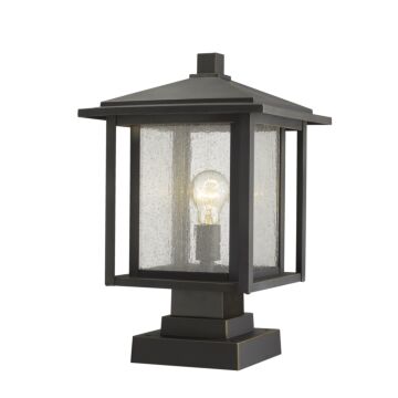 Z-Lite Aspen 1-Light Outdoor Pier Mounted Fixture Light In Oil Rubbed Bronze