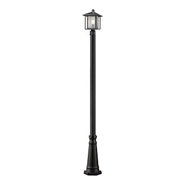 Z-Lite Aspen 1-Light Outdoor Post Mounted Fixture Light In Black