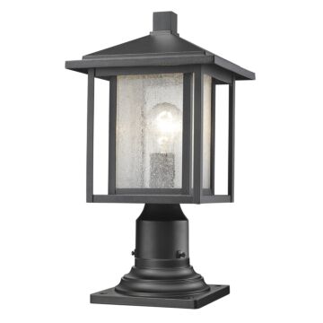 Z-Lite Aspen 1-Light Outdoor Pier Mounted Fixture Light In Black