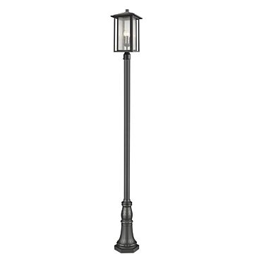 Z-Lite Aspen 3-Light Outdoor Post Mounted Fixture Light In Black