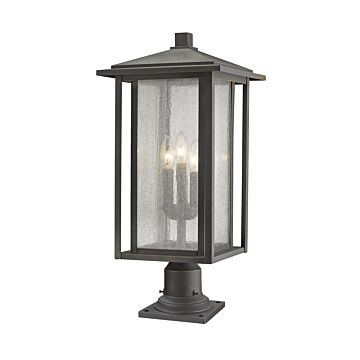 Z-Lite Aspen 3-Light Outdoor Pier Mounted Fixture Light In Oil Rubbed Bronze
