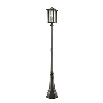 Z-Lite Aspen 3-Light Outdoor Post Mounted Fixture Light In Oil Rubbed Bronze