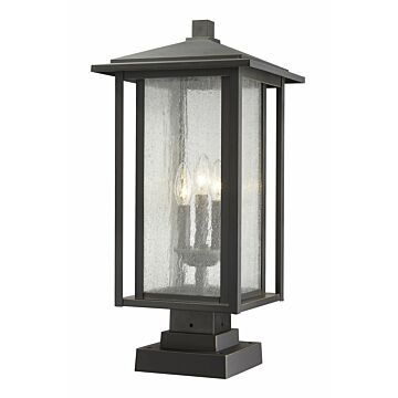 Z-Lite Aspen 3-Light Outdoor Pier Mounted Fixture Light In Oil Rubbed Bronze