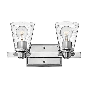 Hinkley Avon 2-Light Bathroom Vanity Light In Chrome With Clear Glass
