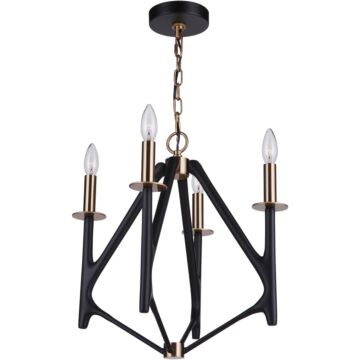 The Reserve Four Light Chandelier in Flat Black Satin Brass by Craftmade