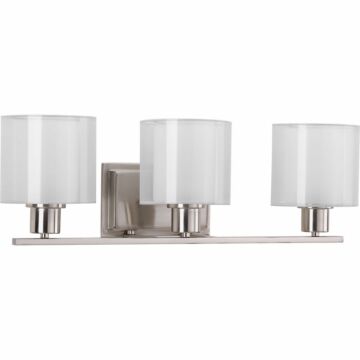 Invite 3-Light Bathroom Vanity Light Bracket in Brushed Nickel