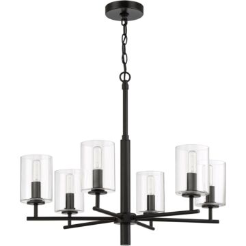 Hailie Six Light Chandelier in Flat Black by Craftmade