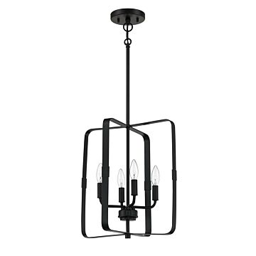 Stowe Four Light Foyer Pendant in Flat Black by Craftmade