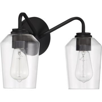 Shayna Two Light Vanity in Flat Black by Craftmade