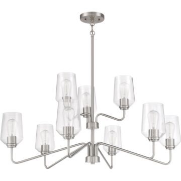 Shayna Nine Light Chandelier in Brushed Polished Nickel by Craftmade