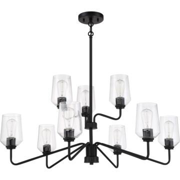 Shayna Nine Light Chandelier in Flat Black by Craftmade