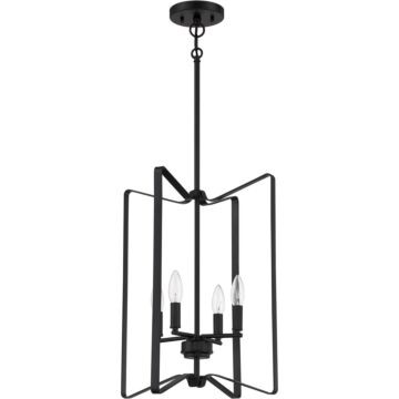 Shayna Four Light Foyer Pendant in Flat Black by Craftmade