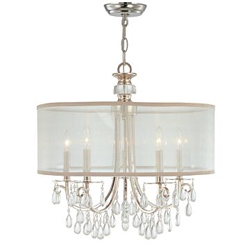 Hampton Five Light Chandelier in Polished Chrome by Crystorama