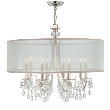 Hampton Eight Light Chandelier in Polished Chrome by Crystorama