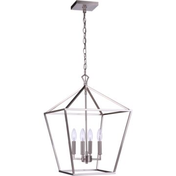 Flynt II Four Light Foyer Pendant in Brushed Polished Nickel by Craftmade