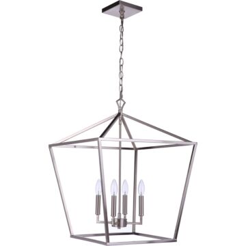 Flynt II Four Light Foyer Pendant in Brushed Polished Nickel by Craftmade