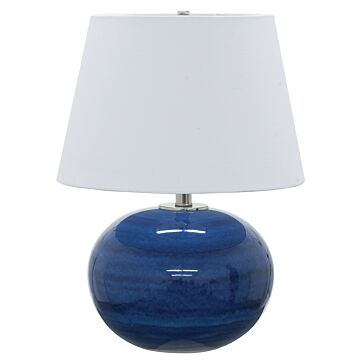 Scatchard Table Lamp in Blue Gloss by House of Troy