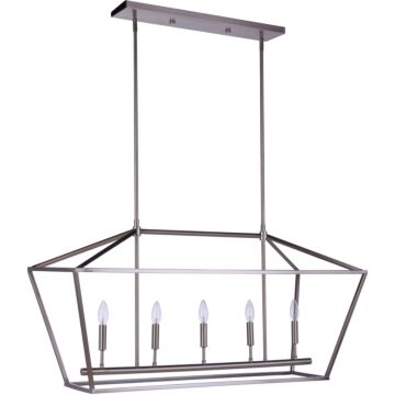 Flynt II Five Light Island Pendant in Brushed Polished Nickel by Craftmade