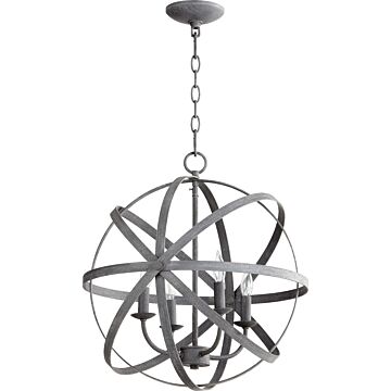 Celeste Four Light Chandelier in Zinc by Quorum International