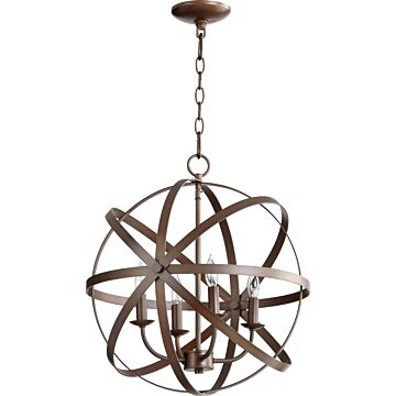 Celeste Four Light Chandelier in Oiled Bronze by Quorum International