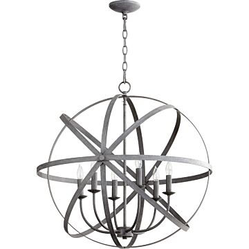 Celeste Six Light Chandelier in Zinc by Quorum International